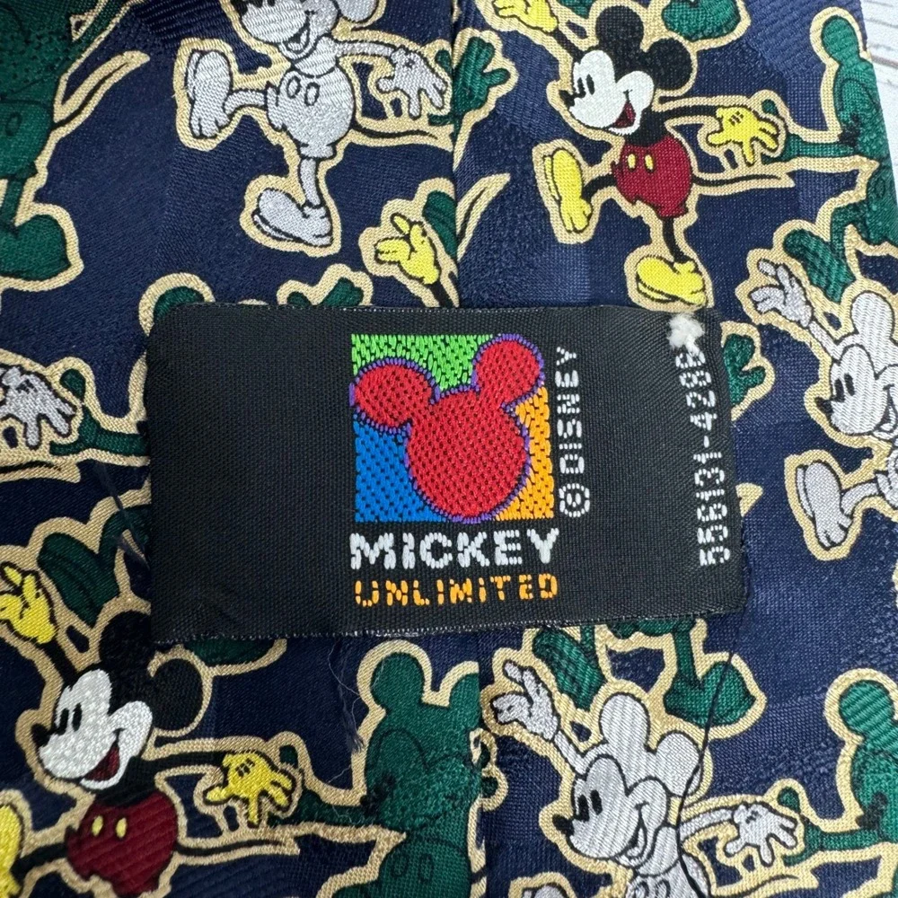 Vintage Mickey Unlimited Disney Mickey Mouse Navy Blue Silk Necktie‎ 556131-4288